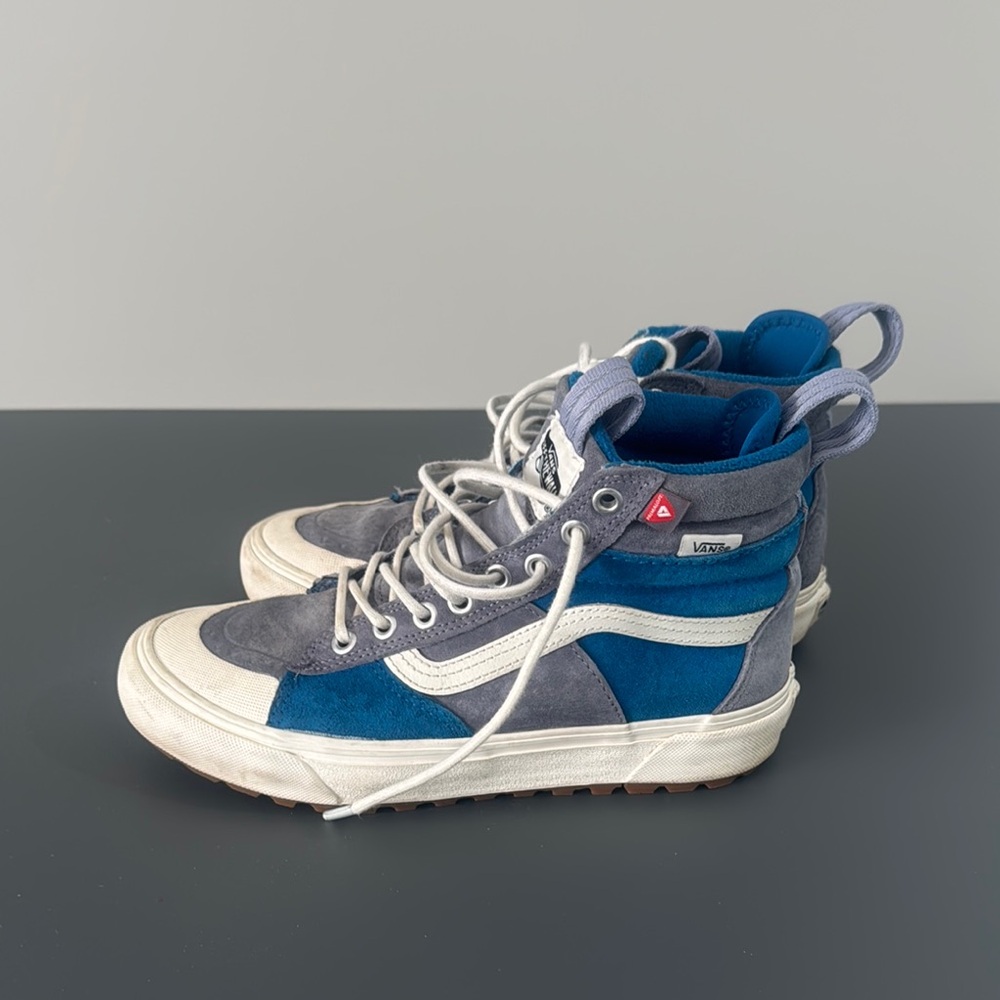 Vans Blue and Gray High-Top Sneakers